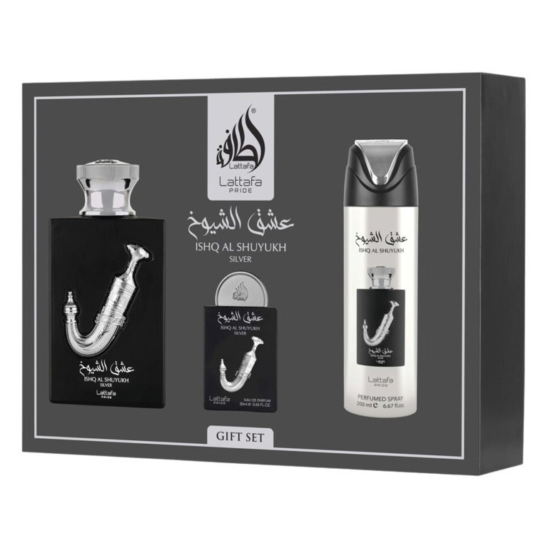 Ishq Al Shuyukh Silver Gift Set by Lattafa